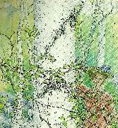 Carl Larsson varen-flicka vid bjork oil painting on canvas